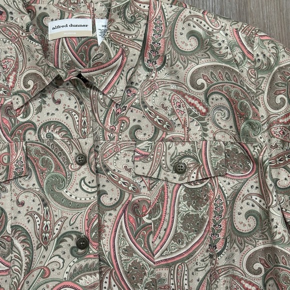 Alfred Dunner Women's Paisley Button Up Jacket Size 24W Lined Long Sleeve - Picture 5 of 15